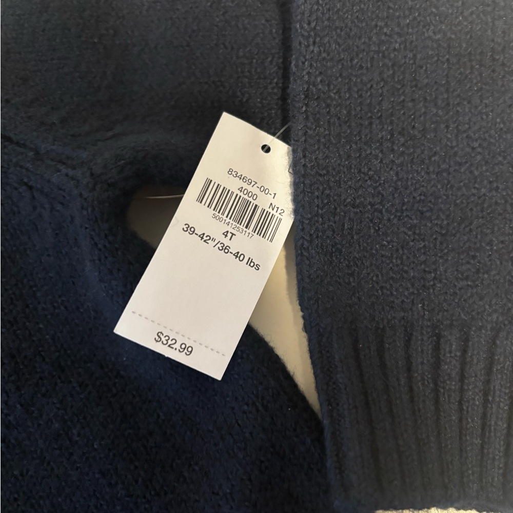 Navy Blue Kids Cardigan with Holiday Trucks Design NWT - Picture 4 of 5